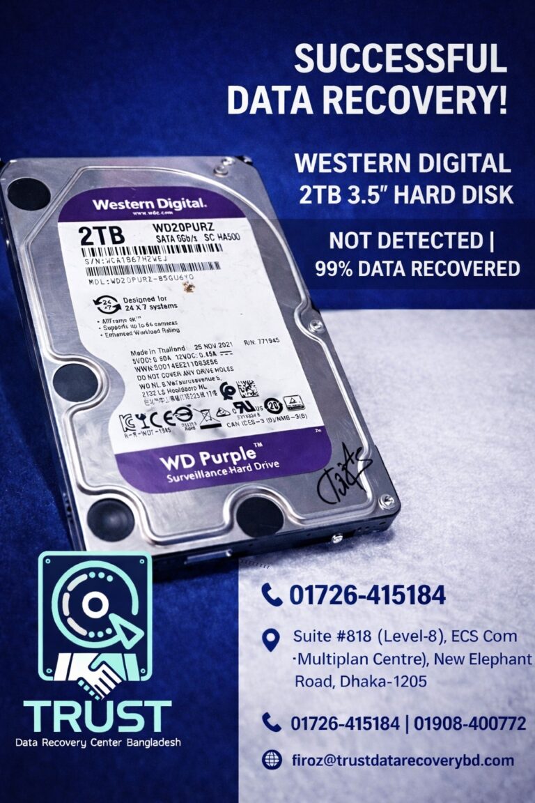 Successfully Data Recovered – WD 2TB 3.5" Hard Disk